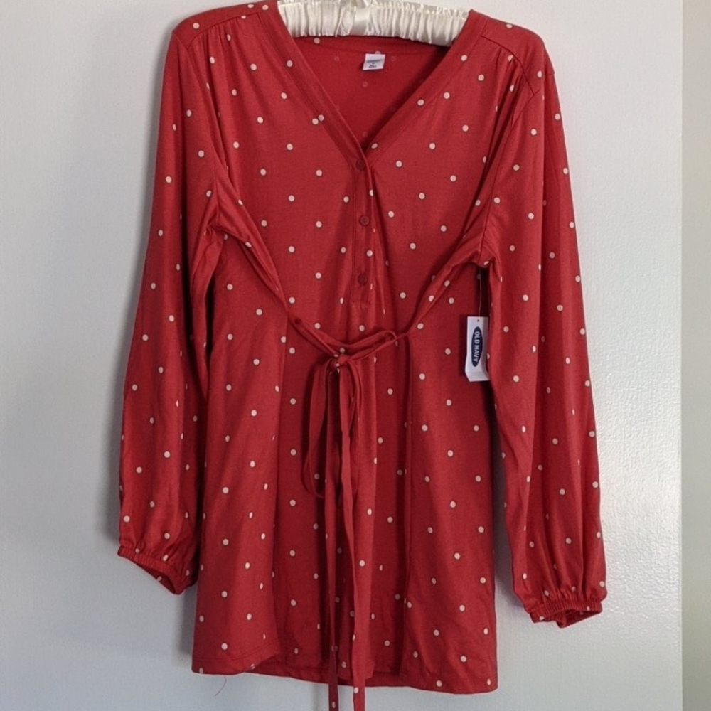 Old Navy Maternity Tie Belt V-Neck Blouse